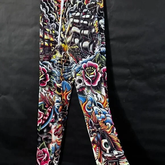 MESH Tattoo Pants Conceptual Subculture One Size fits Small Medium Beach Cover - Picture 3 of 8